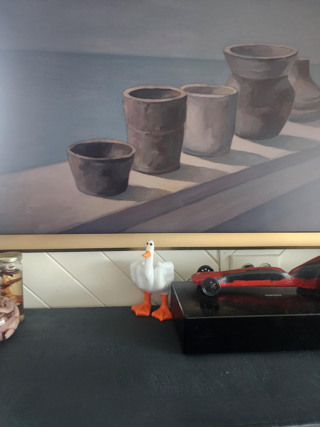 "Talk Duck" Figurine - Quirky Middle Finger Statue for Desk