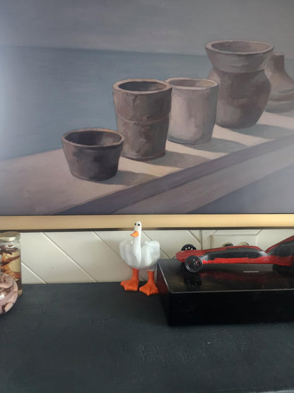 "Talk Duck" Figurine - Quirky Middle Finger Statue for Desk