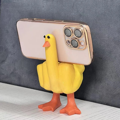 "Talk Duck" Figurine - Quirky Middle Finger Statue for Desk