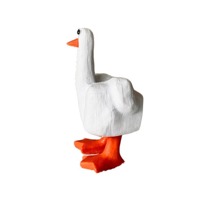 "Talk Duck" Figurine - Quirky Middle Finger Statue for Desk