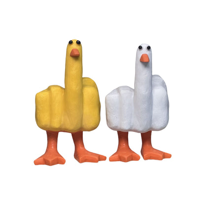 "Talk Duck" Figurine - Quirky Middle Finger Statue for Desk